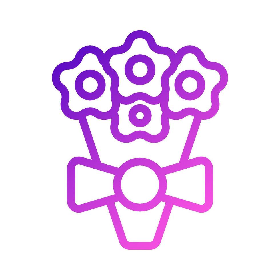 ramo de flores amor icono degradado púrpura rosado estilo enamorado ilustración símbolo Perfecto. vector