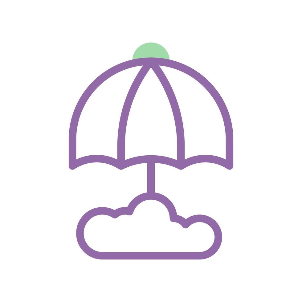 Umbrella icon duotone purple green summer beach symbol illustration vector