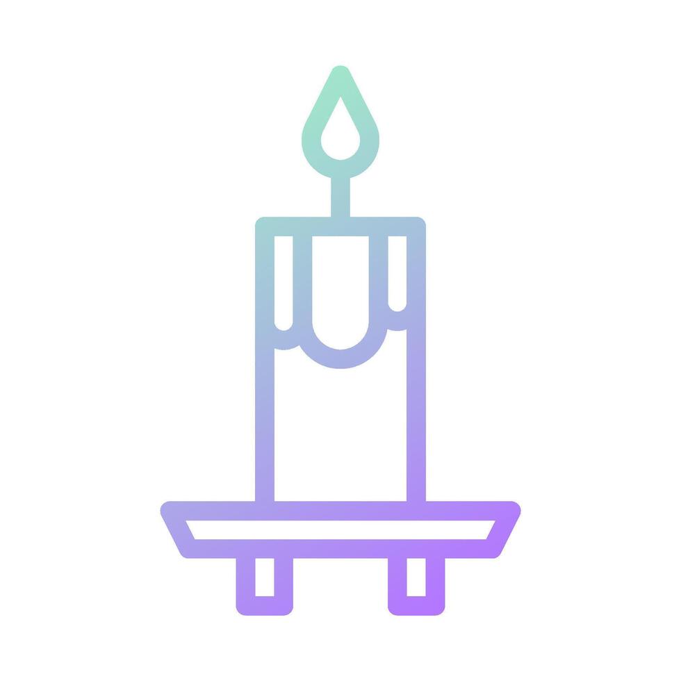 Candle icon gradient green purple colour easter symbol illustration. vector