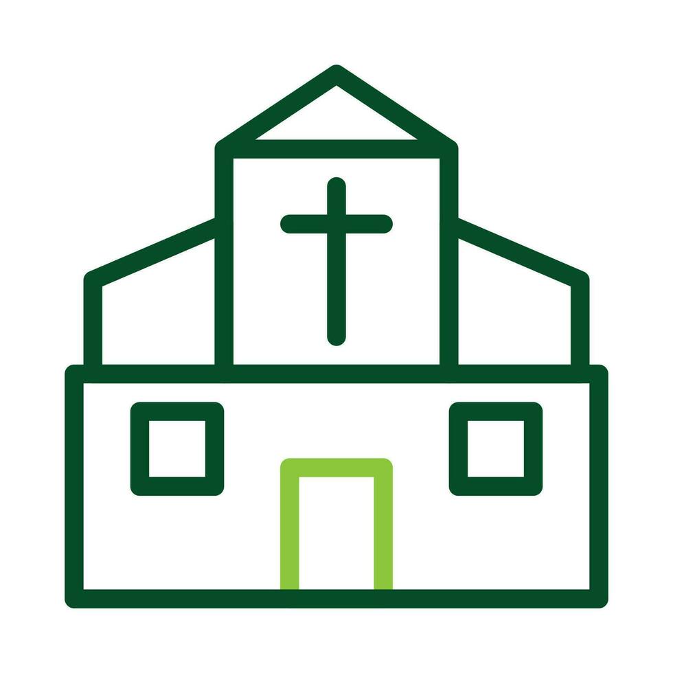 Cathedral icon duocolor green colour easter symbol illustration. vector