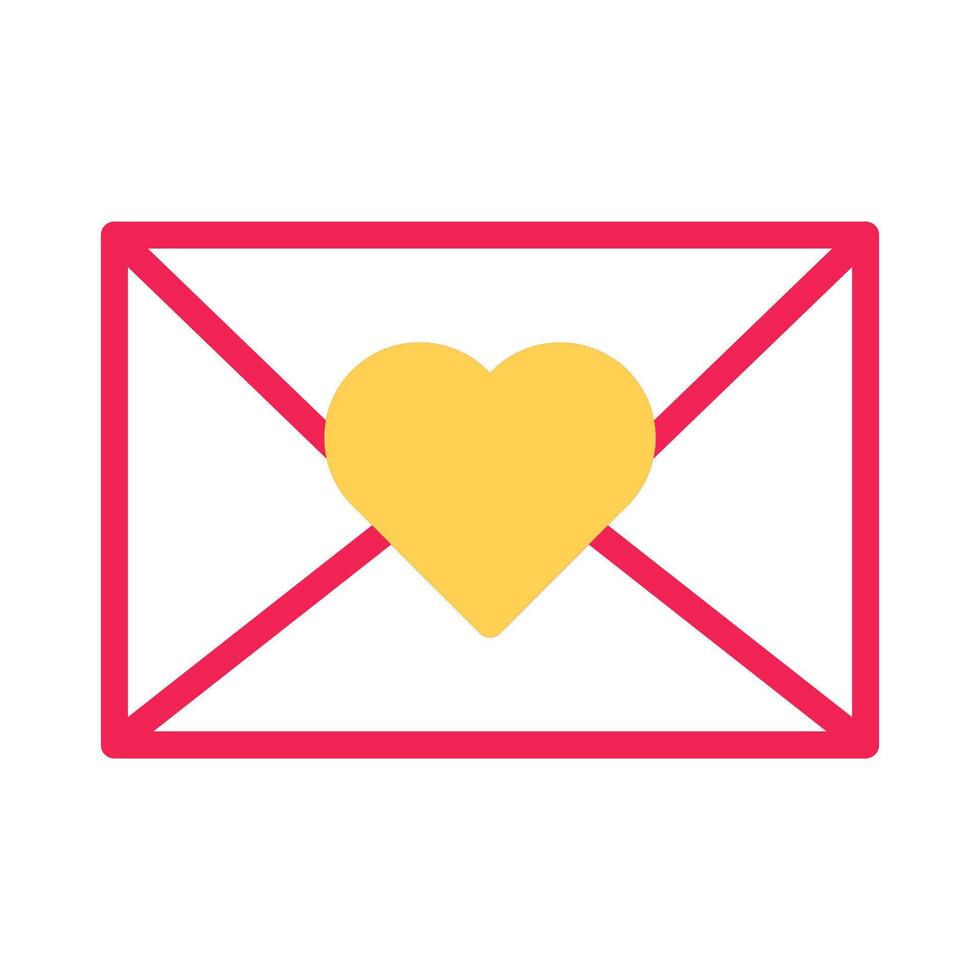 Love card icon duotone yellow red style valentine illustration symbol perfect. vector