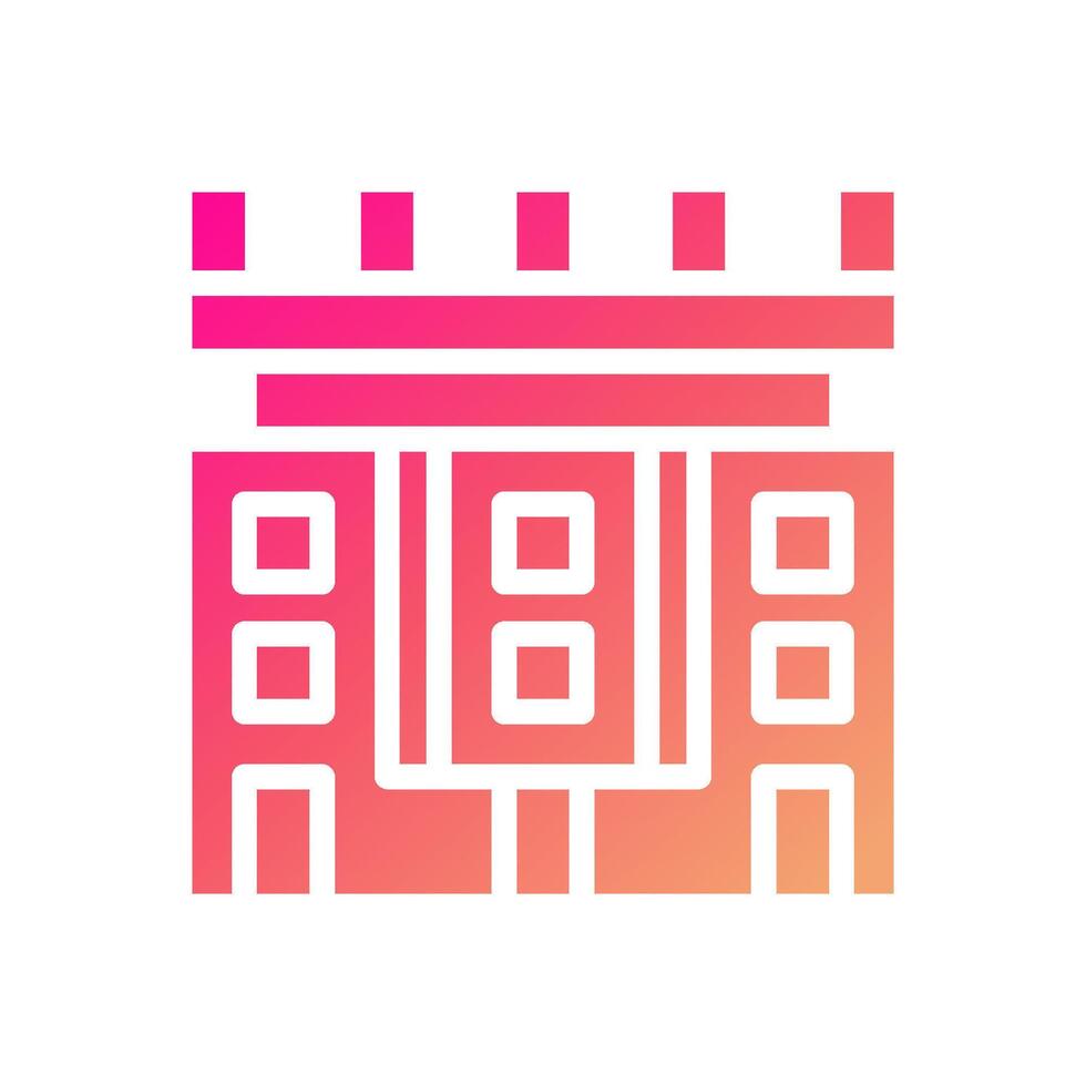 Castle icon solid gradient pink yellow summer beach symbol illustration. vector