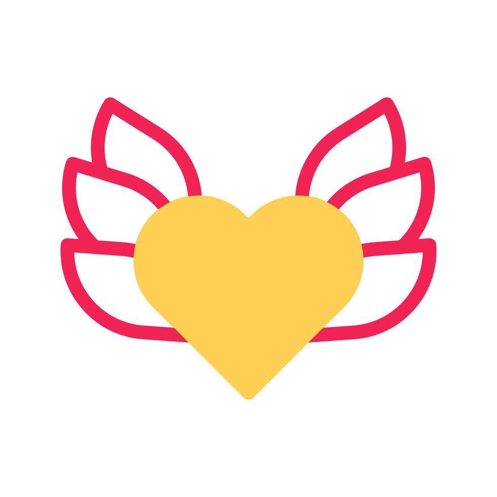 Love icon duotone yellow red style valentine illustration symbol perfect. vector