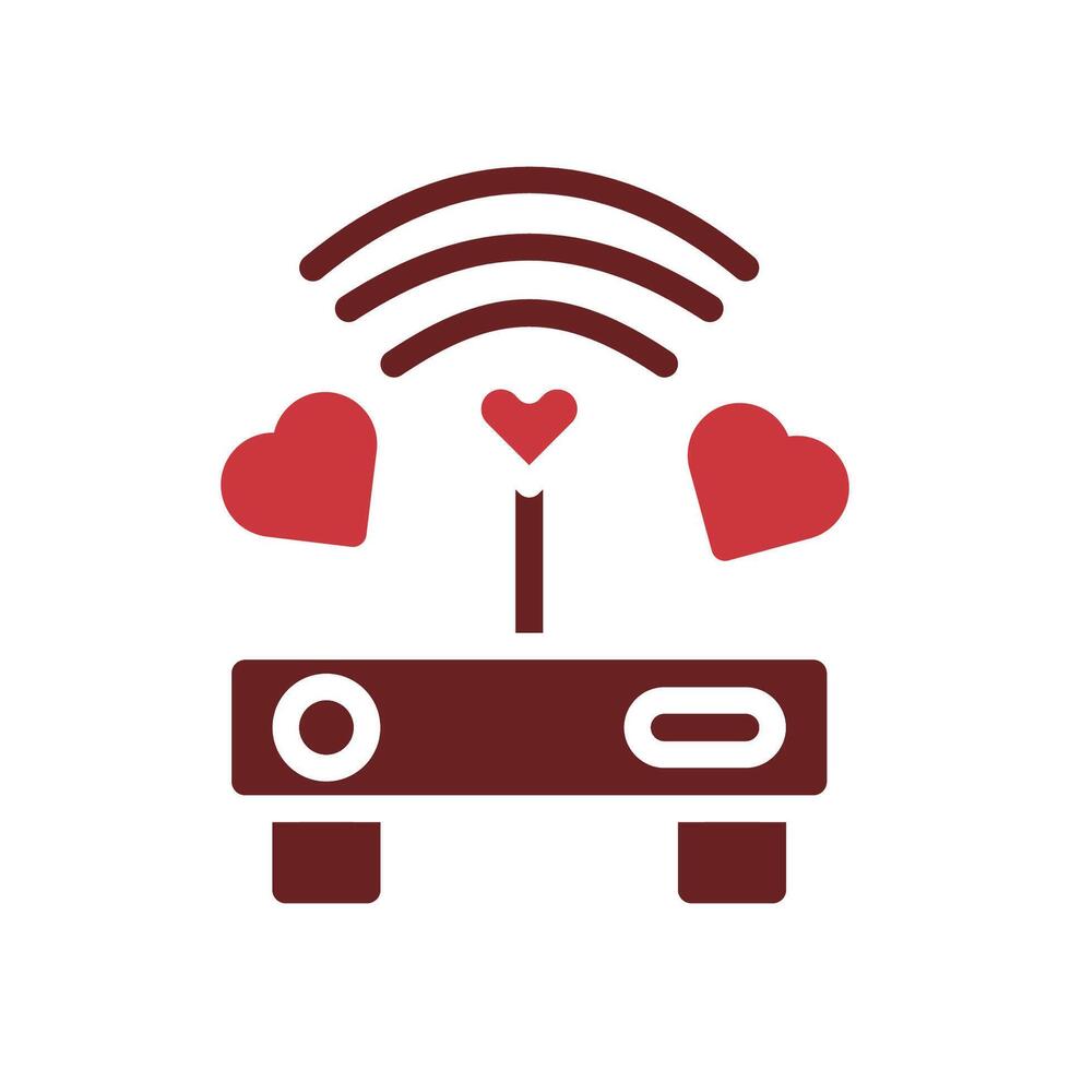 Signal love icon solid brown red style valentine illustration symbol perfect. vector