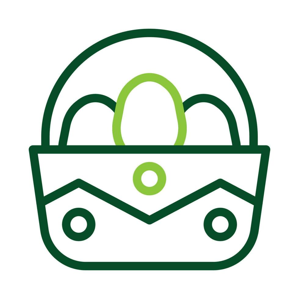 Bucket egg icon duocolor green colour easter symbol illustration. vector