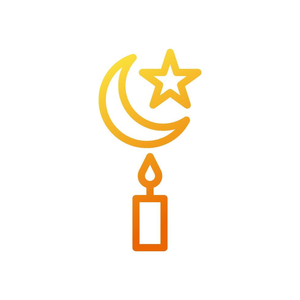 Candle icon gradient yellow orange colour ramadan symbol illustration perfect. vector