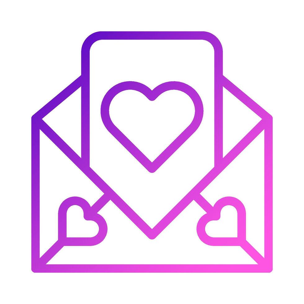 Love card icon gradient purple pink style valentine illustration symbol perfect. vector