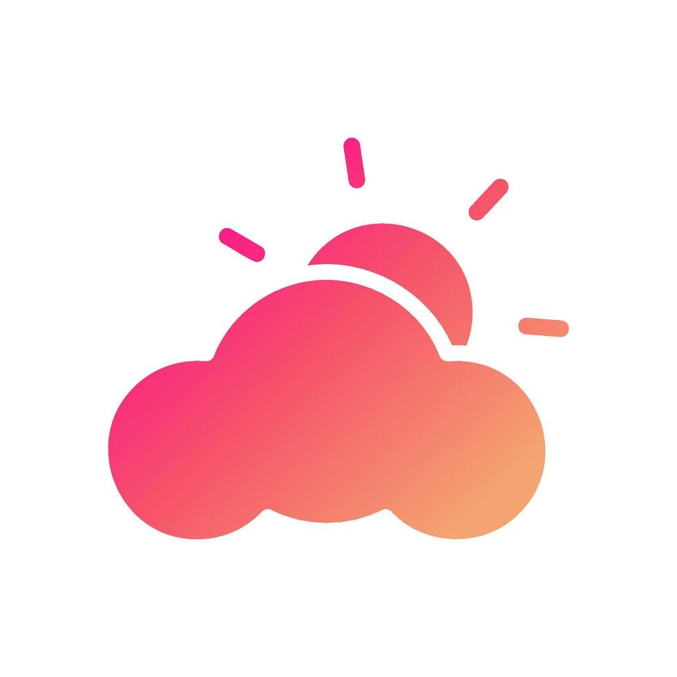 Weather icon solid gradient pink yellow summer beach symbol illustration. vector