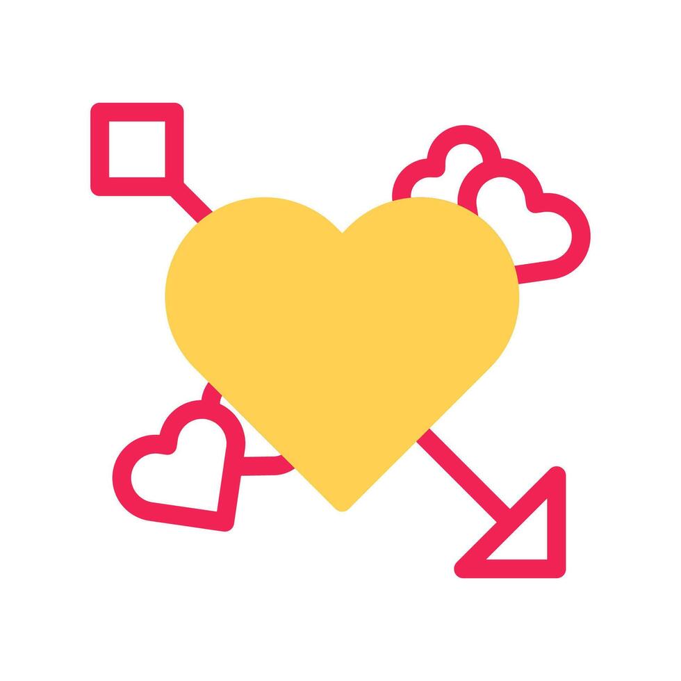 amor icono duotono amarillo rojo estilo enamorado ilustración símbolo Perfecto. vector
