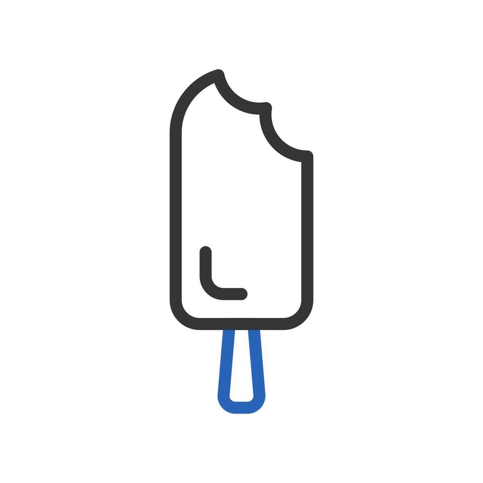 Ice cream icon duocolor blue grey summer beach symbol illustration. vector