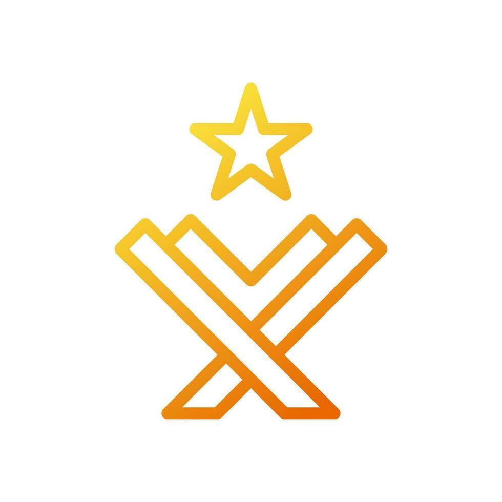 Corán icono degradado amarillo naranja color Ramadán símbolo ilustración Perfecto. vector