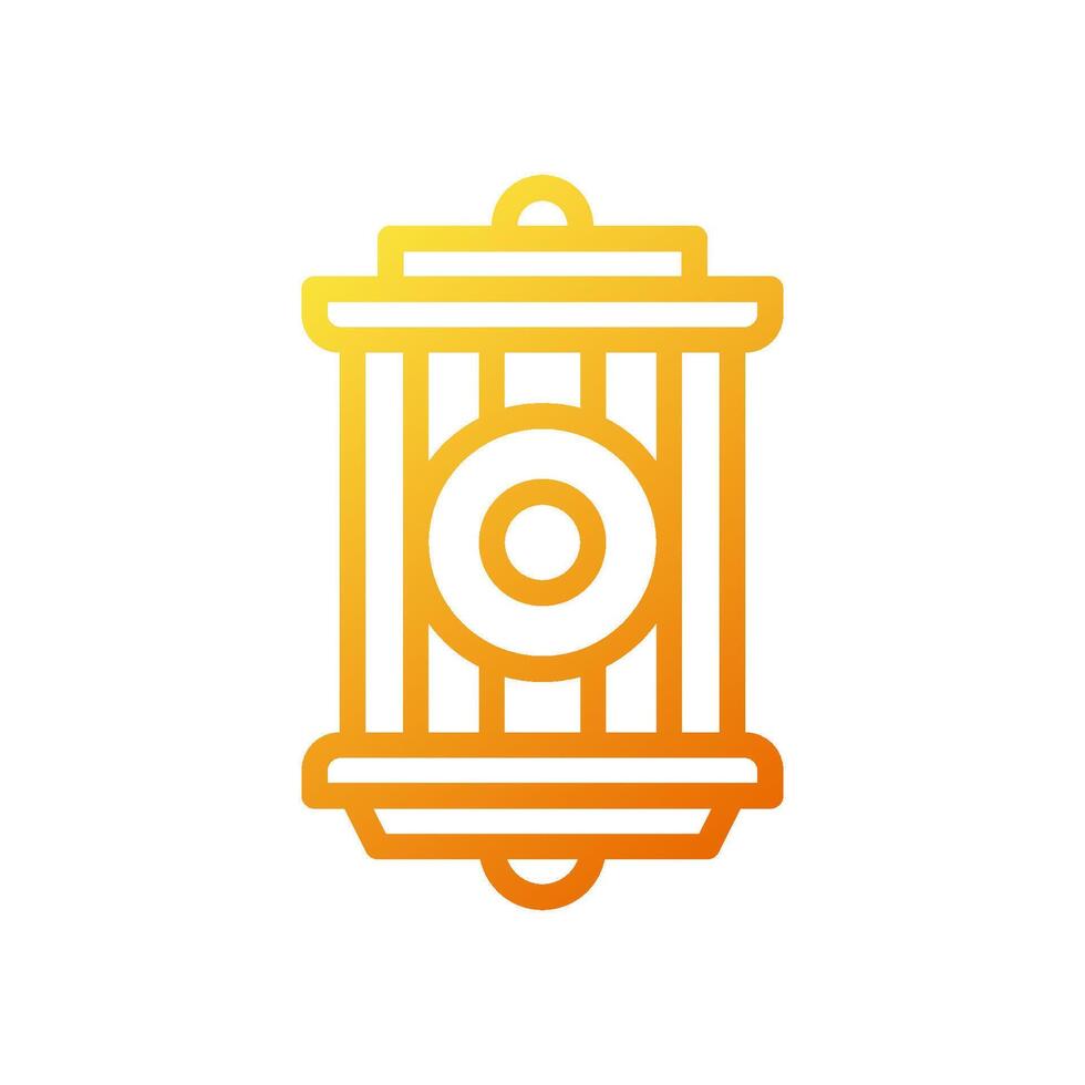 Lantern icon gradient yellow orange colour ramadan symbol illustration perfect. vector