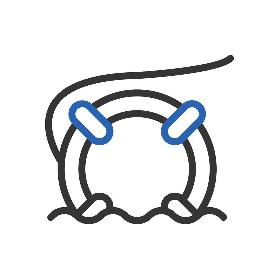 Lifebuoy icon duocolor blue grey summer beach symbol illustration. vector