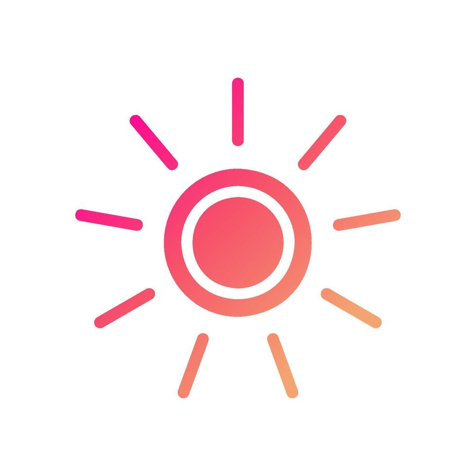 Weather icon solid gradient pink yellow summer beach symbol illustration. vector