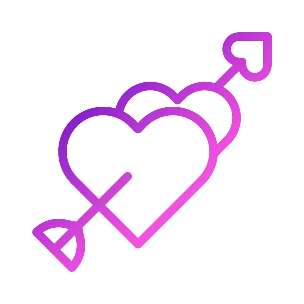 flecha amor icono degradado púrpura rosado estilo enamorado ilustración símbolo Perfecto. vector