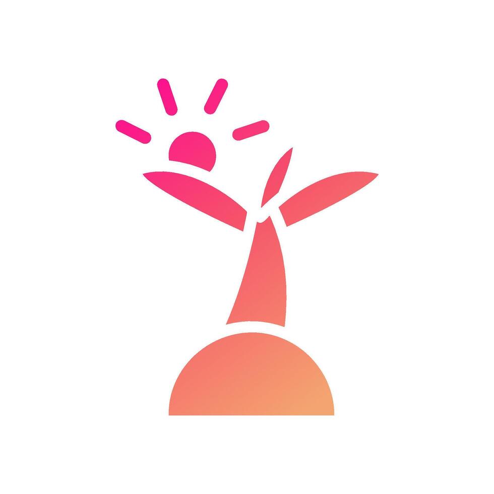 Island icon solid gradient pink yellow summer beach symbol illustration. vector