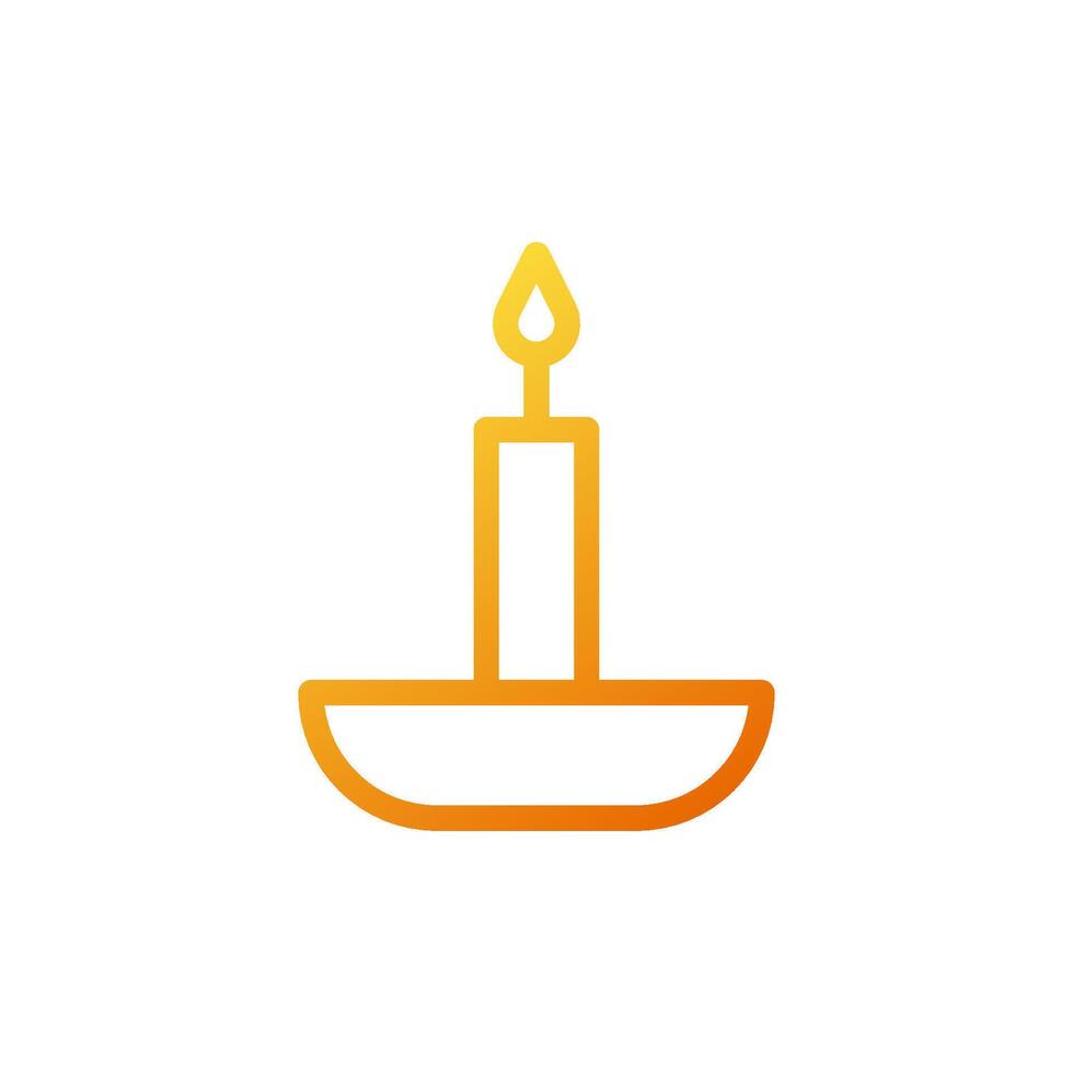 Candle icon gradient yellow orange colour ramadan symbol illustration perfect. vector