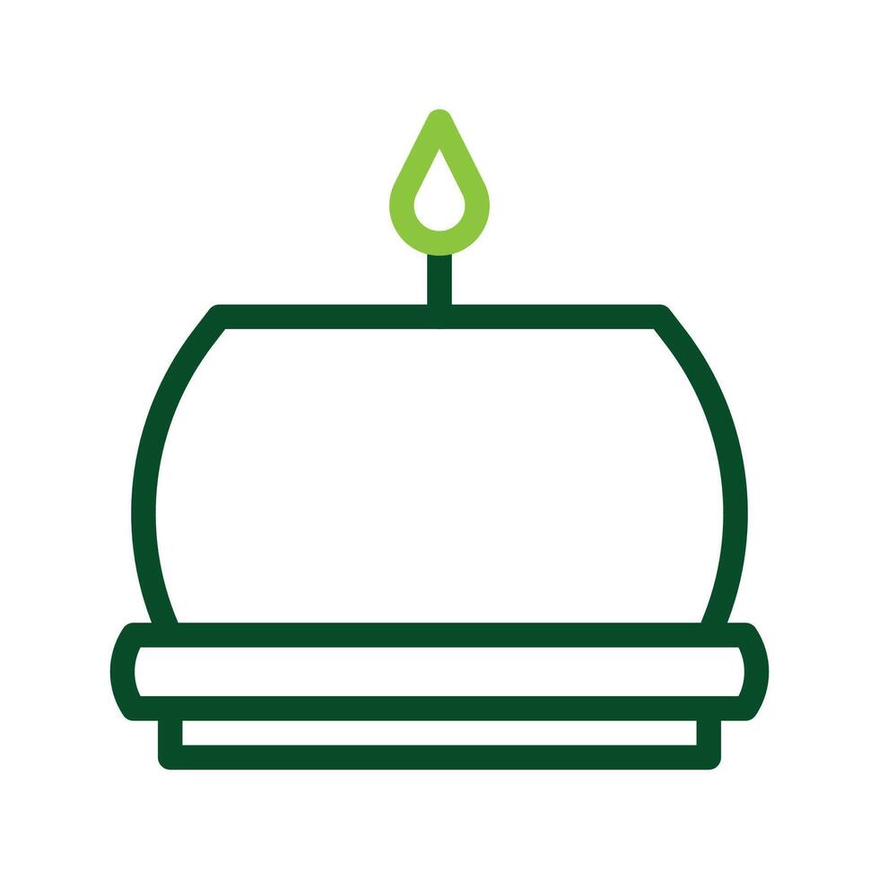 Candle icon duocolor green colour easter symbol illustration. vector