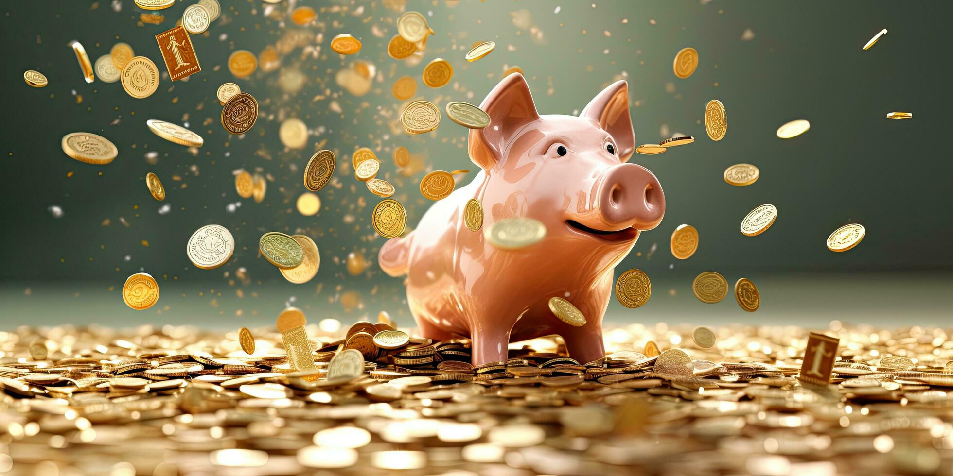 Sparschwein ,money background , copy space ,Generative AI . photo