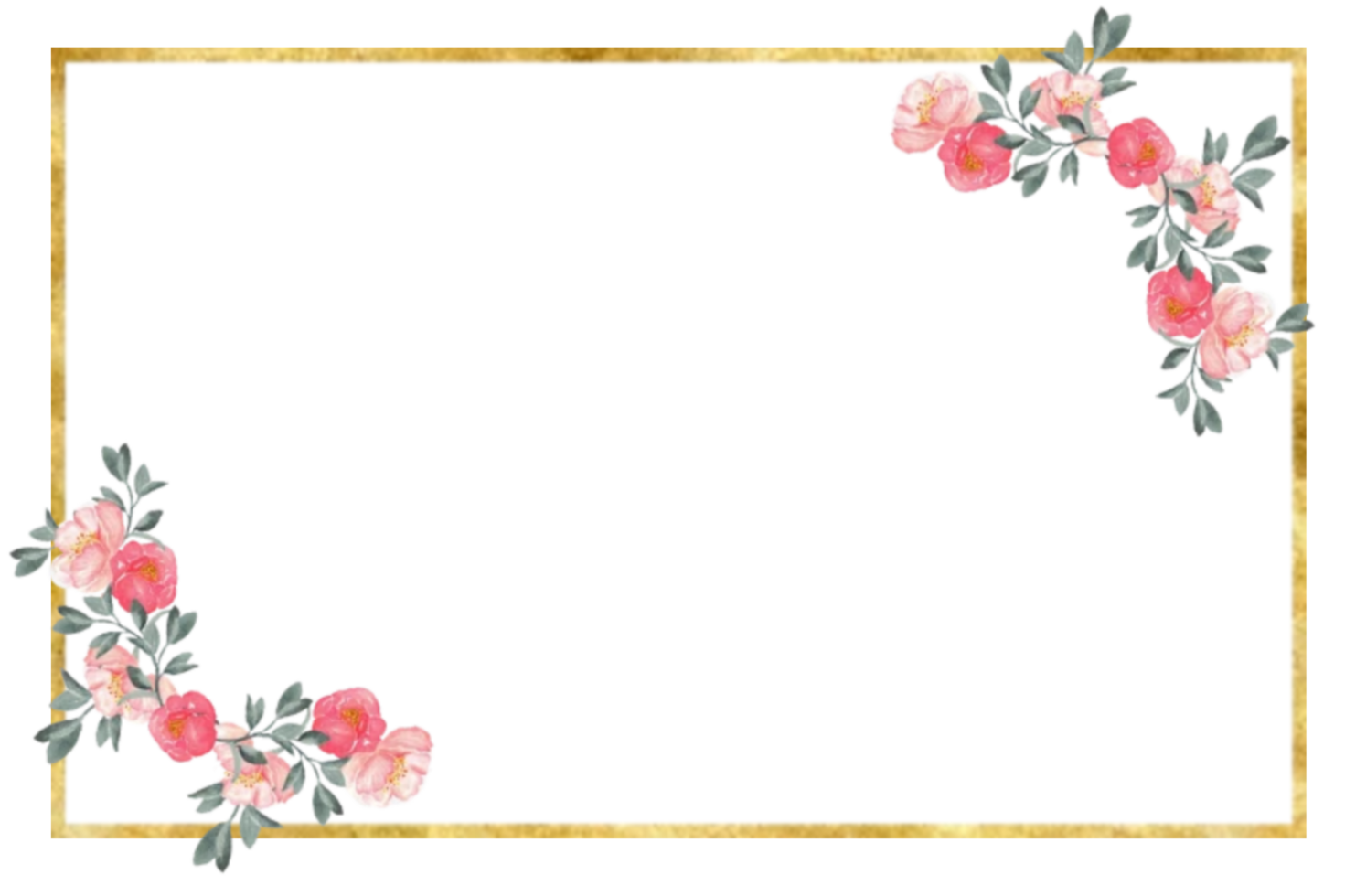 Rose and gold frame border PNG images