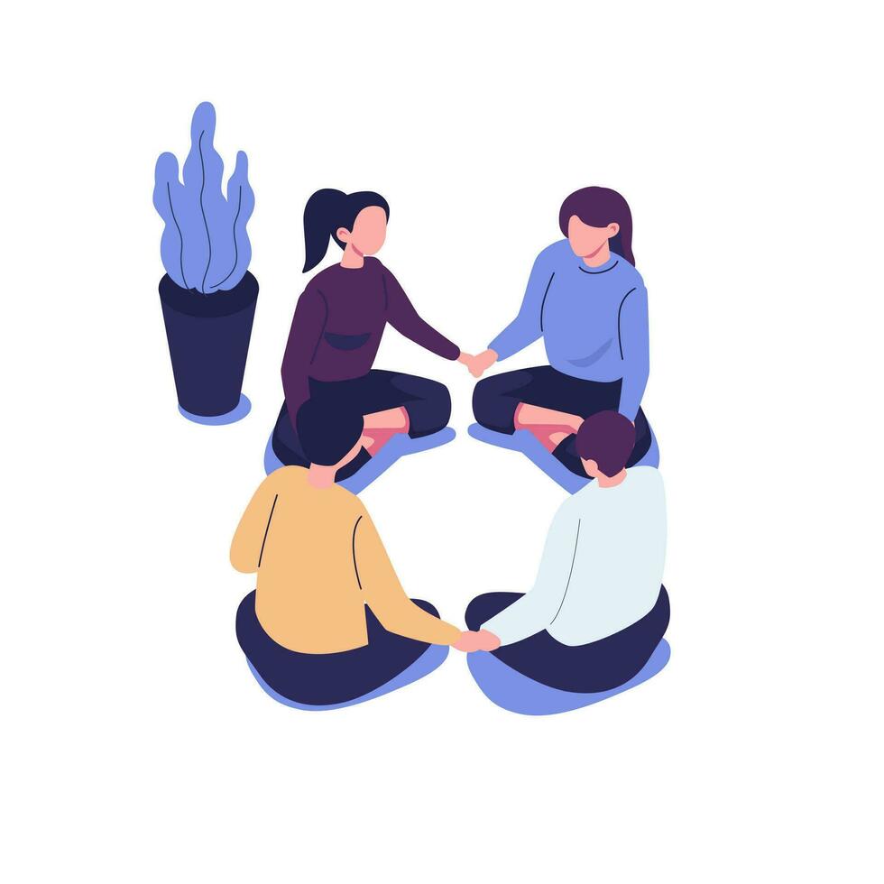Collaboration flat style isometric illustration vector design