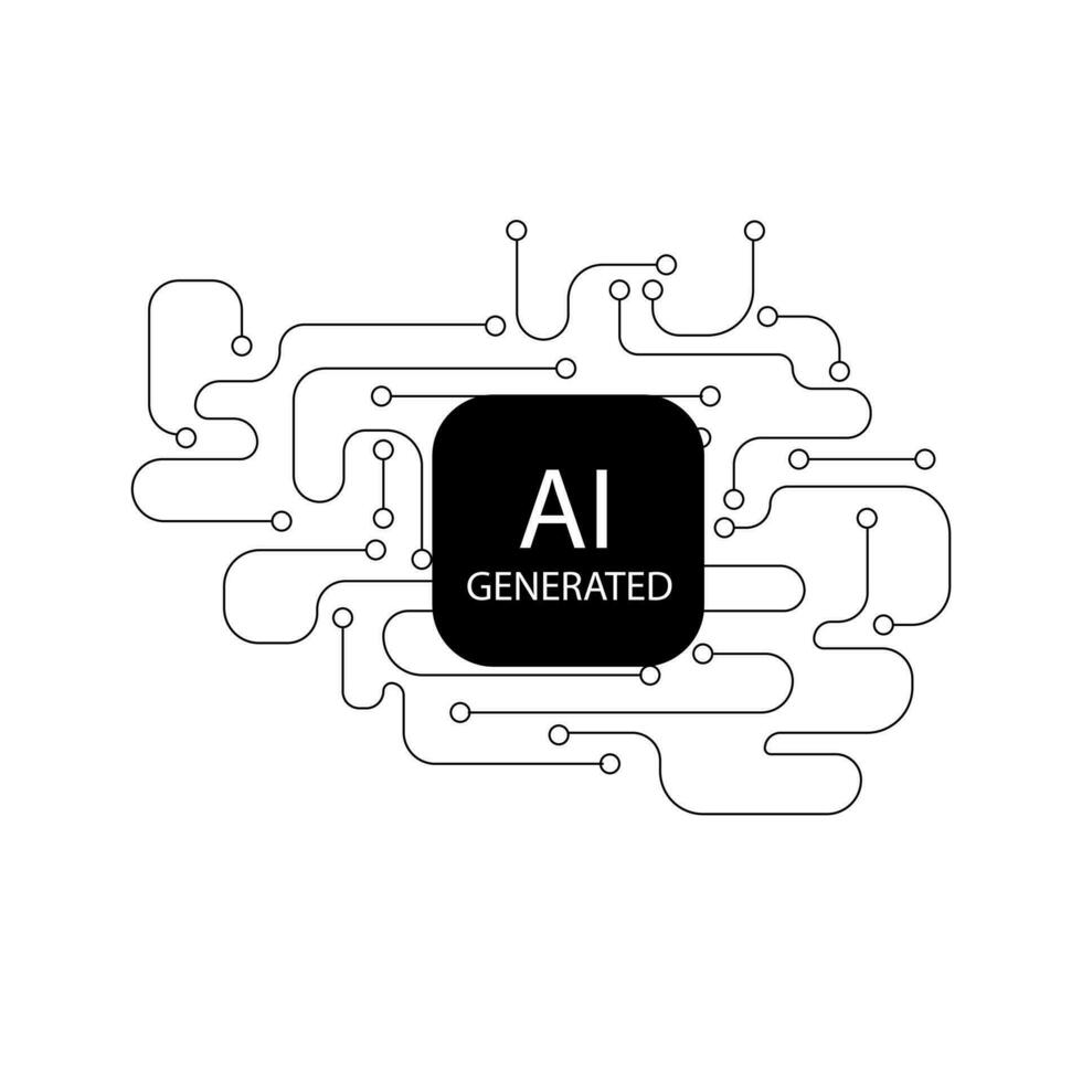 Artificial intelligence generated icon vector AI sign for graphic design, logo, website, social media