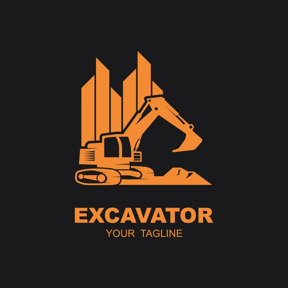 excavator logo vector icon illustration design