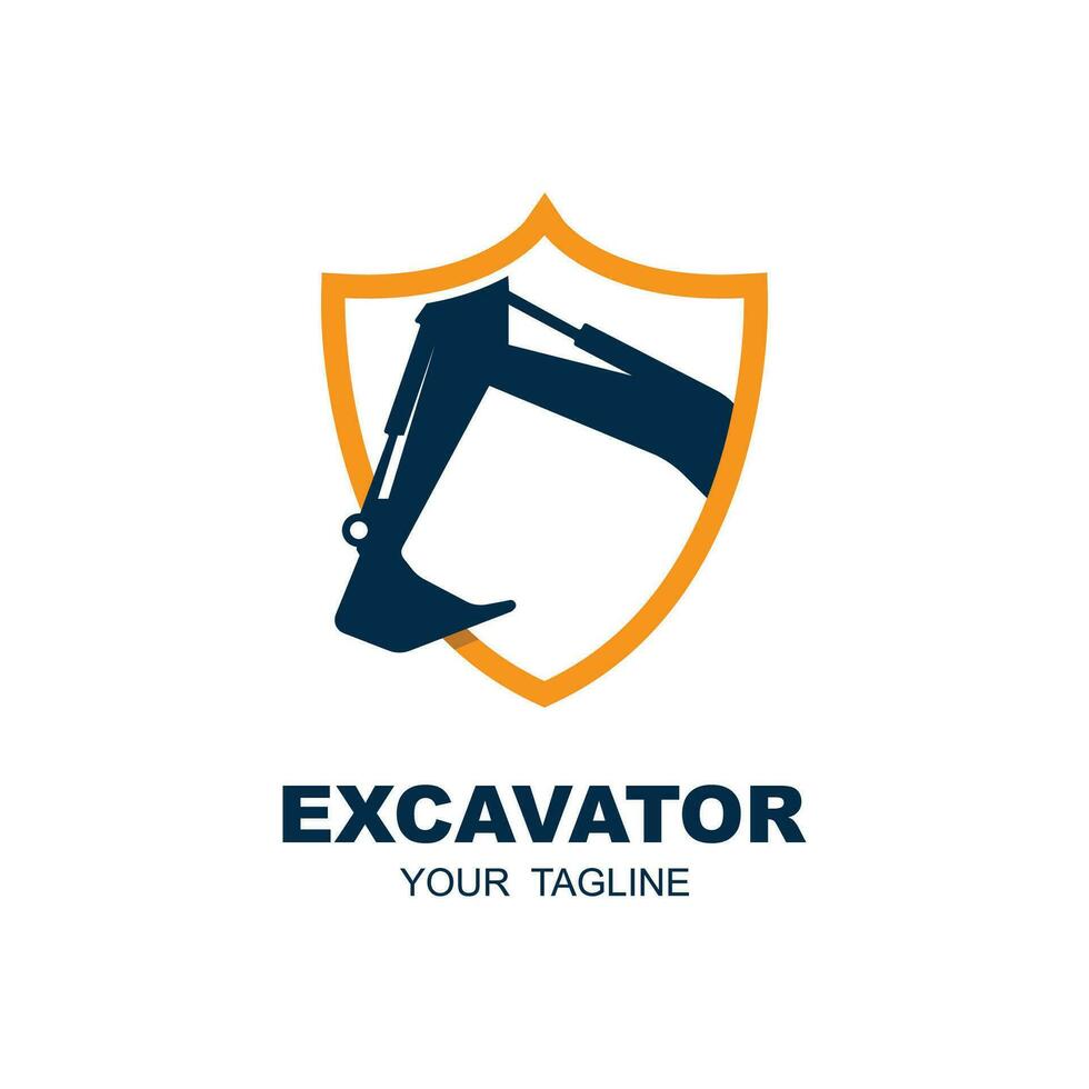 excavator logo vector icon illustration design