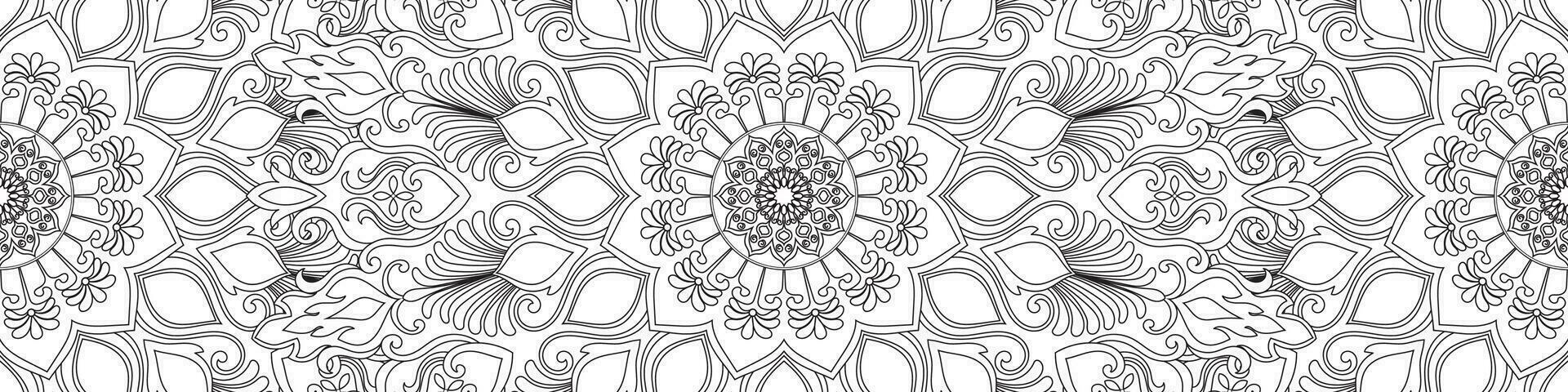 Mandala pattern. Decorative border. Seamless. Ethnic tribe, fabric, carpet. vector