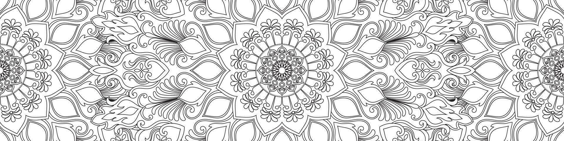 Mandala pattern. Decorative border. Seamless. Ethnic tribe, fabric, carpet. vector