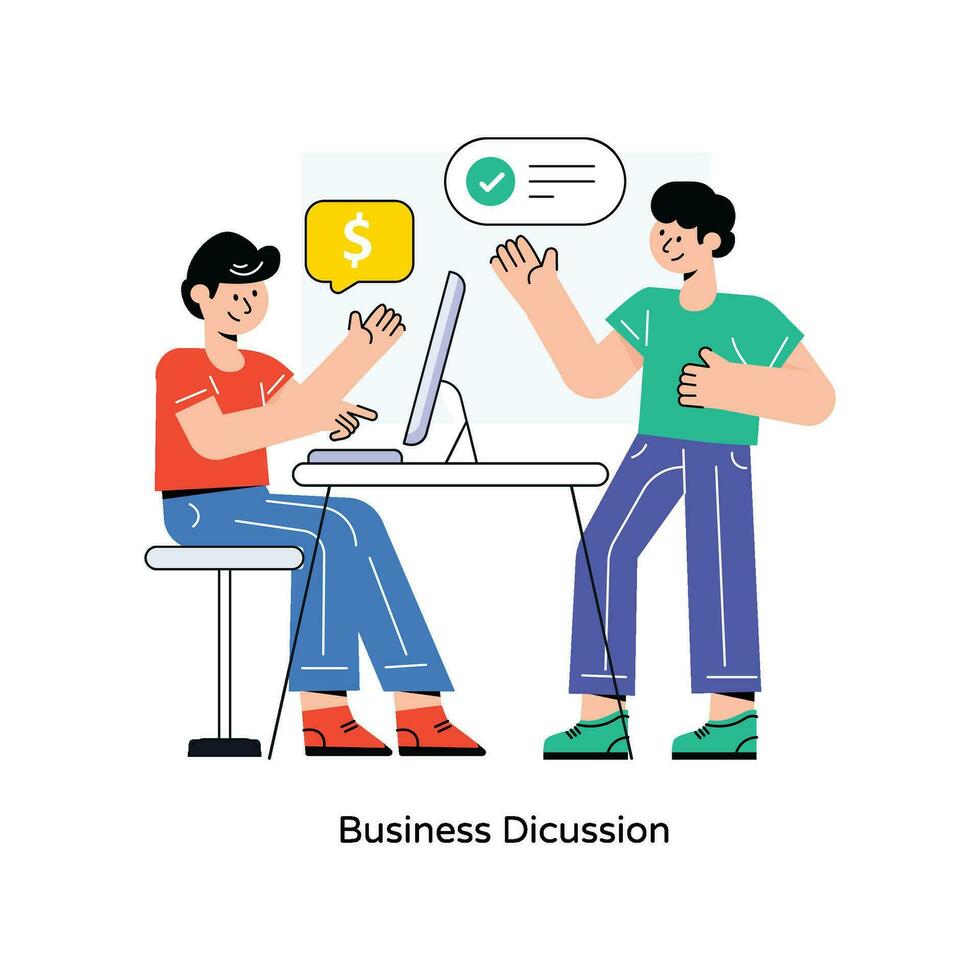 Business Discussion Flat Style Design Vector illustration. Stock illustration