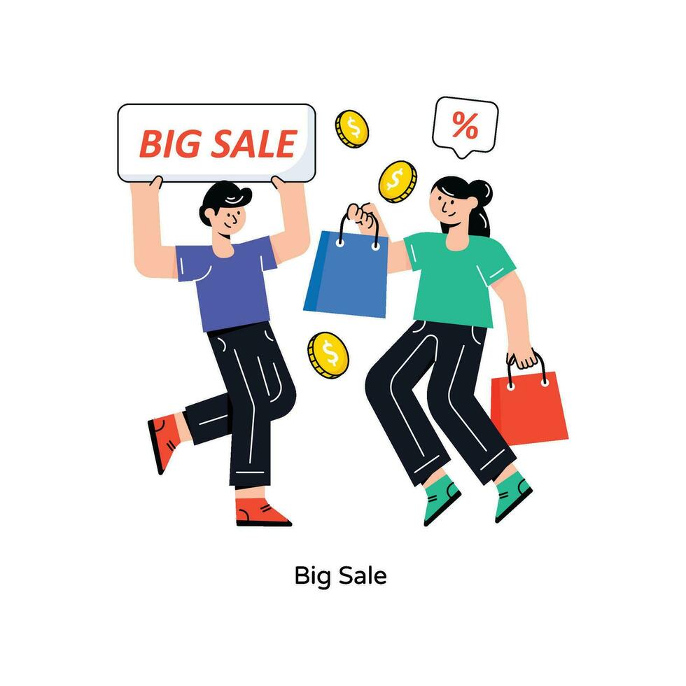Big Sale  Flat Style Design Vector illustration. Stock illustration