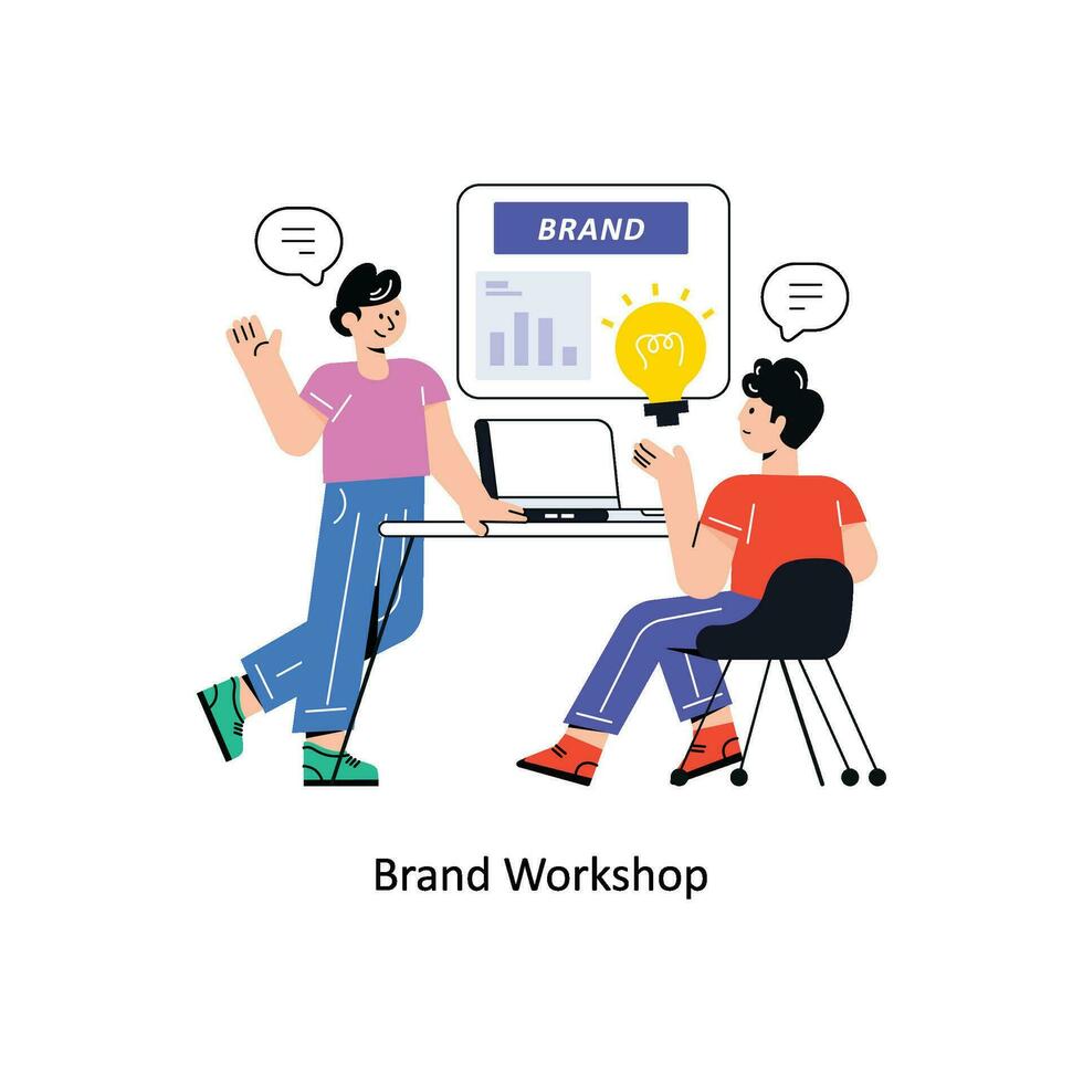 Brand Workshop Flat Style Design Vector illustration. Stock illustration