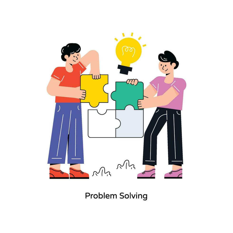 Problem Solving Flat Style Design Vector illustration. Stock illustration