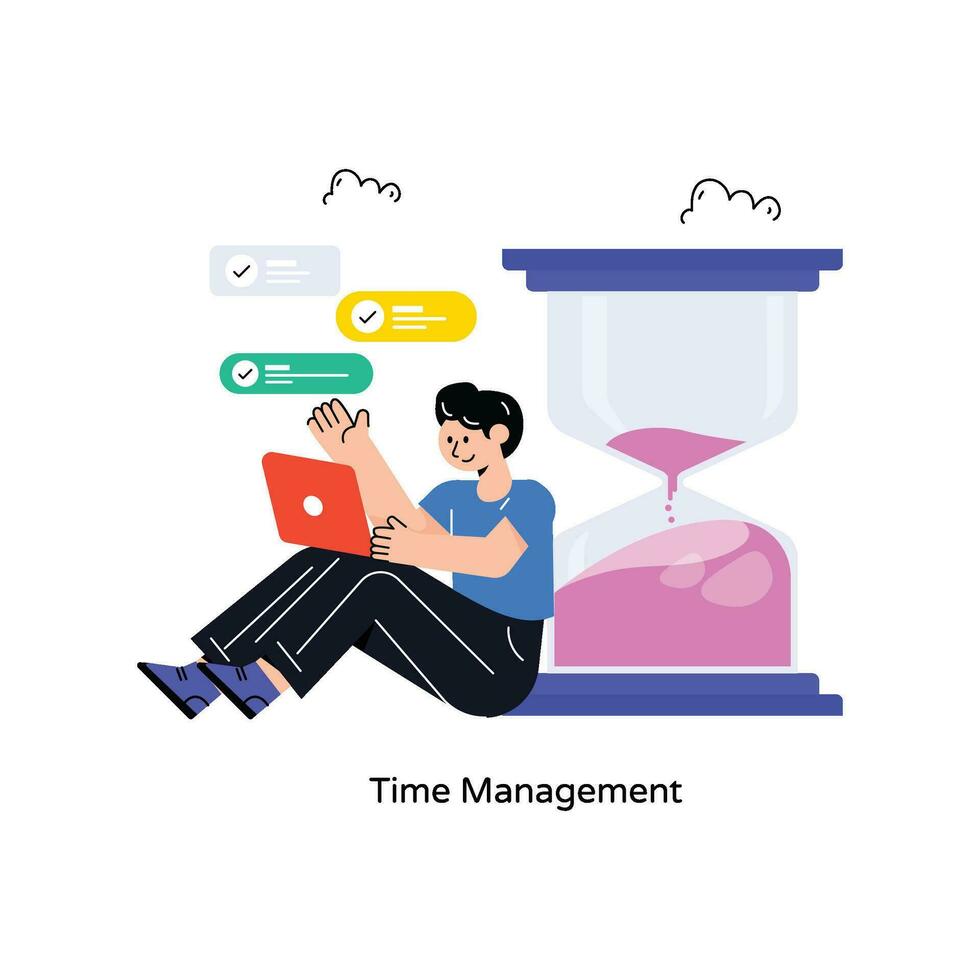 Time Management Flat Style Design Vector illustration. Stock illustration