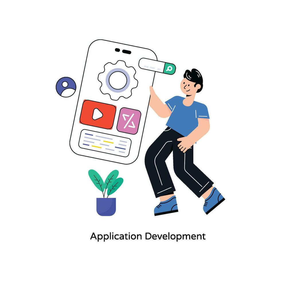 Application Development Flat Style Design Vector illustration. Stock illustration