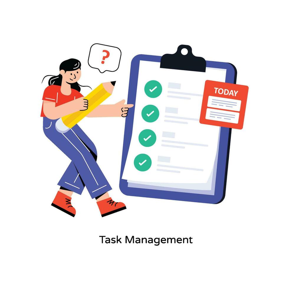 Task Management Flat Style Design Vector illustration. Stock illustration
