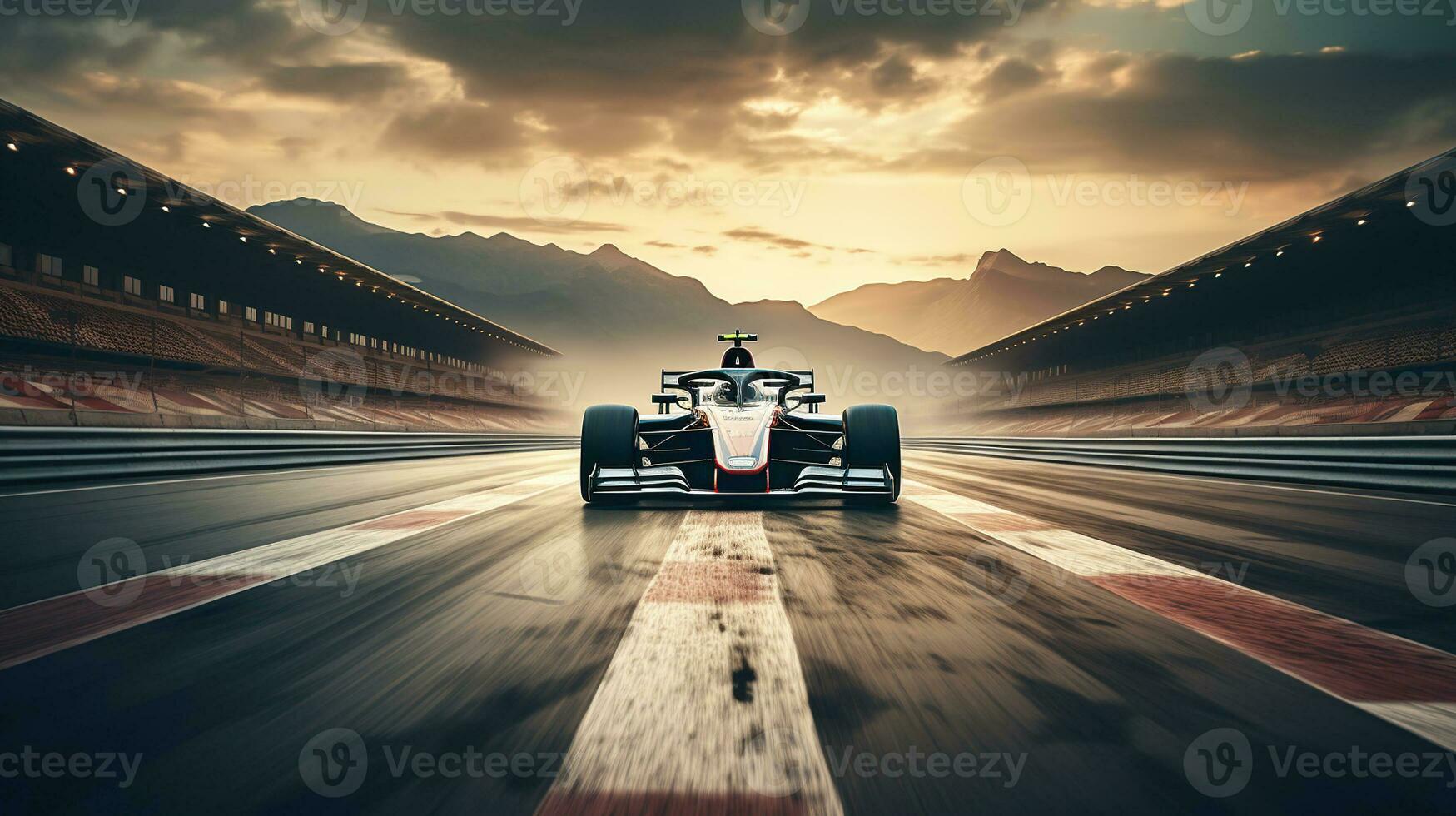 Motorsport f1 racing track in motion. Generative AI photo
