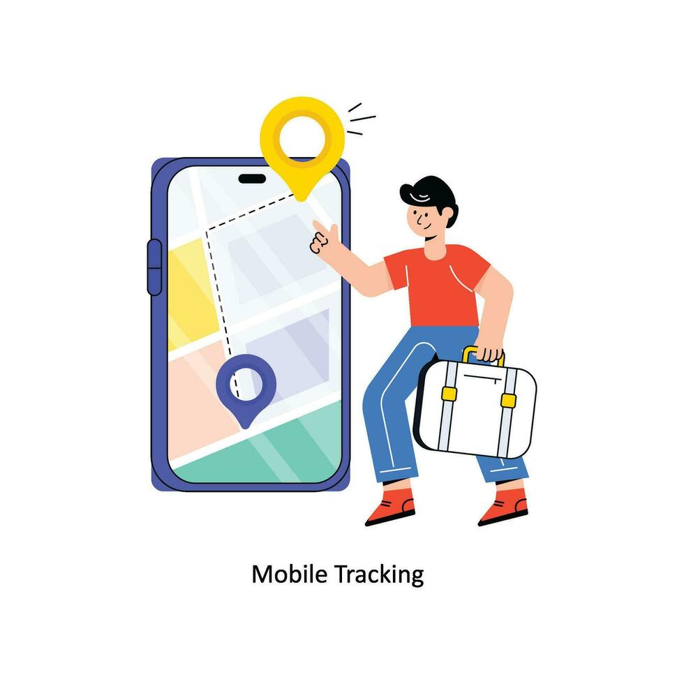 Mobile Tracking Flat Style Design Vector illustration. Stock illustration