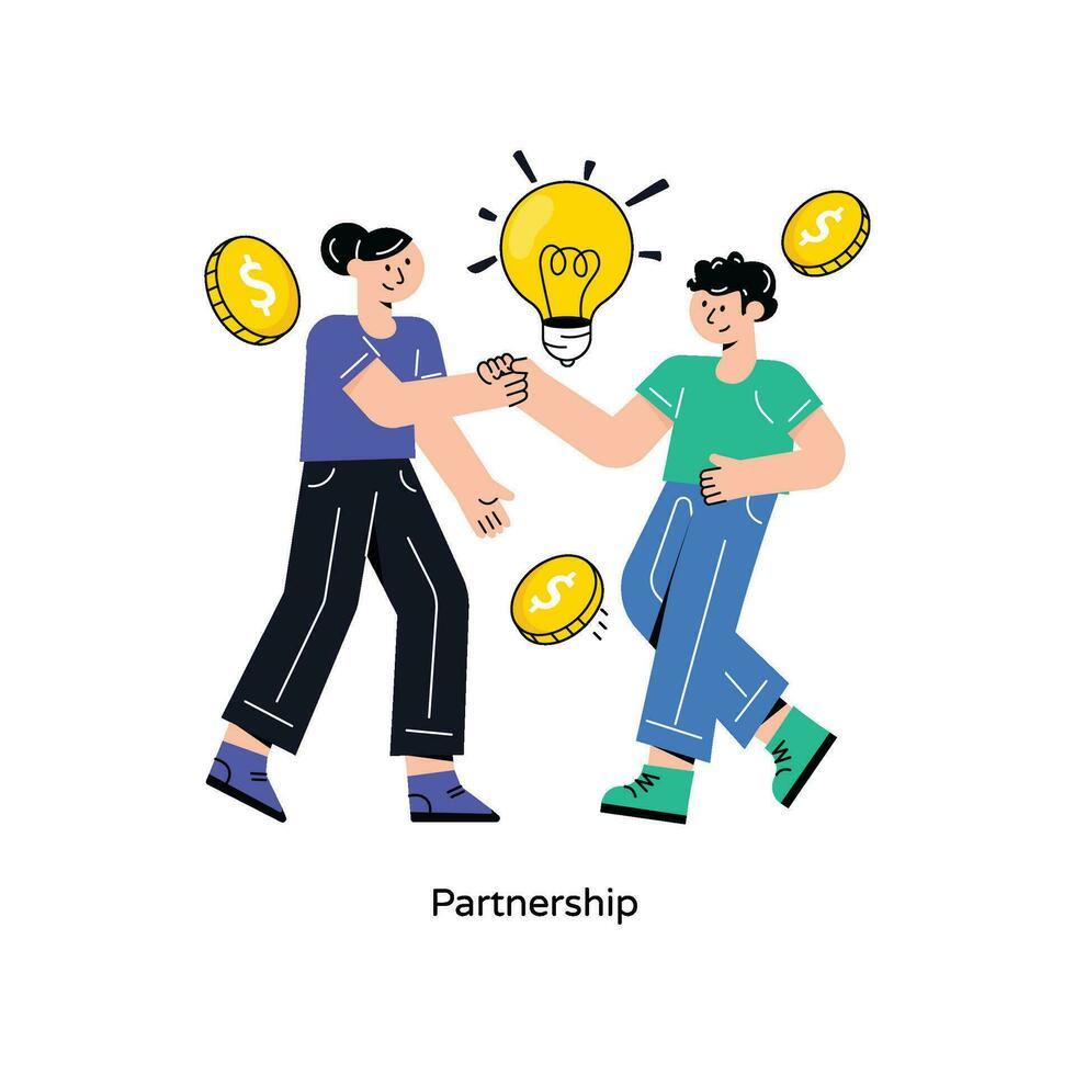 Partnership Flat Style Design Vector illustration. Stock illustration