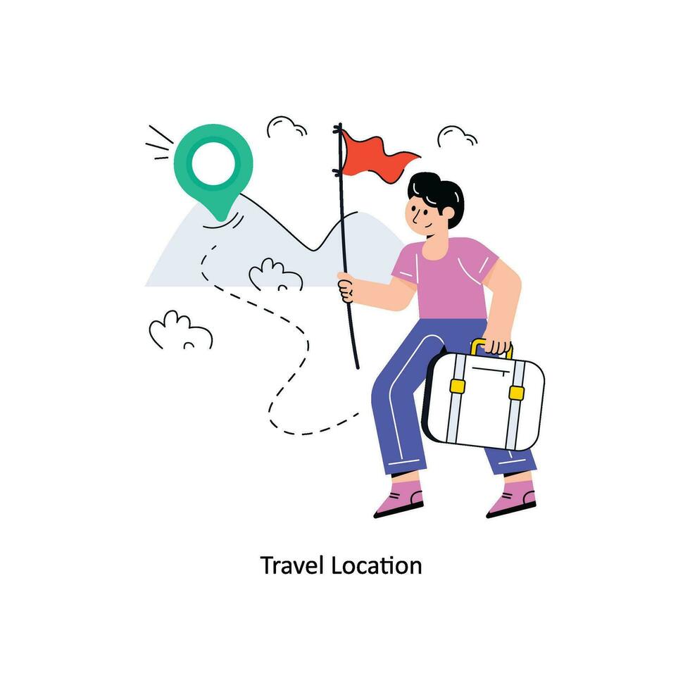 Travel Location Flat Style Design Vector illustration. Stock illustration