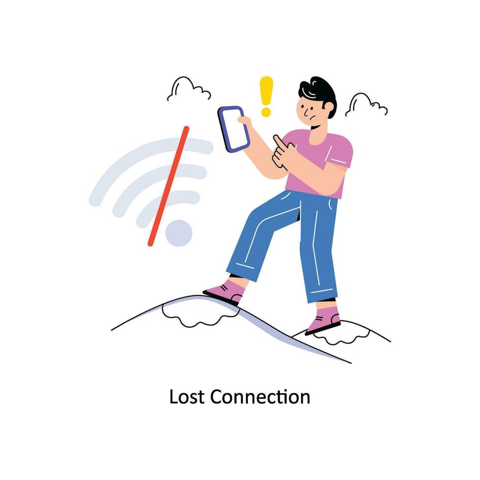 Lost Connection Connection Flat Style Design Vector illustration. Stock illustration