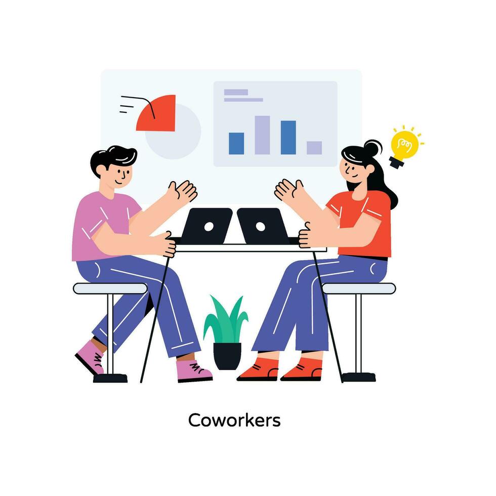 Coworkers Flat Style Design Vector illustration. Stock illustration