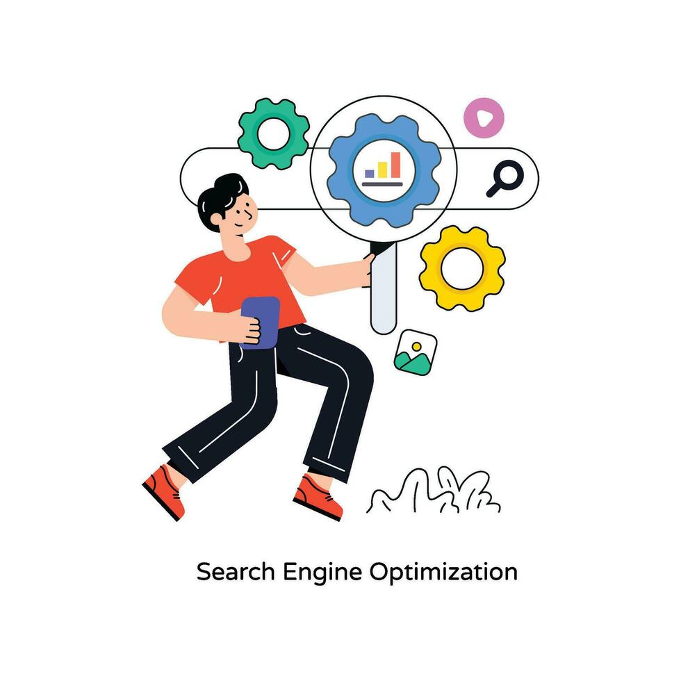 Search Engine Optimization Flat Style Design Vector illustration. Stock illustration