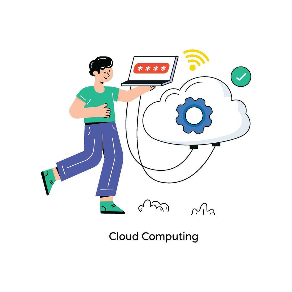 Cloud Computing Flat Style Design Vector illustration. Stock illustration