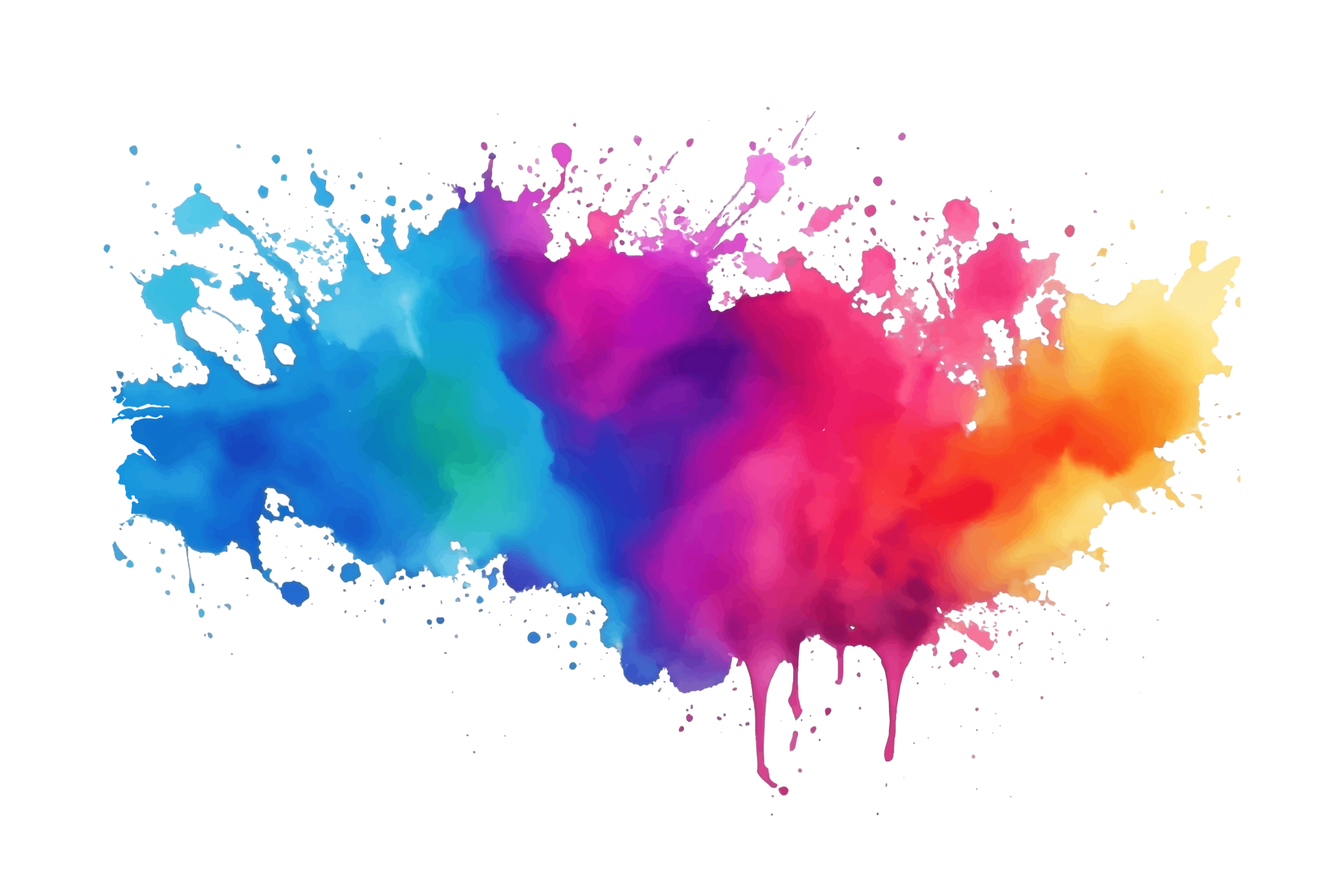 Colorful Ink splatter watercolor paint splash powder festival explosion