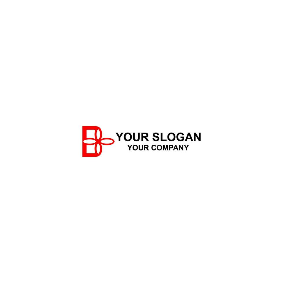 B Flower Logo Design Vector