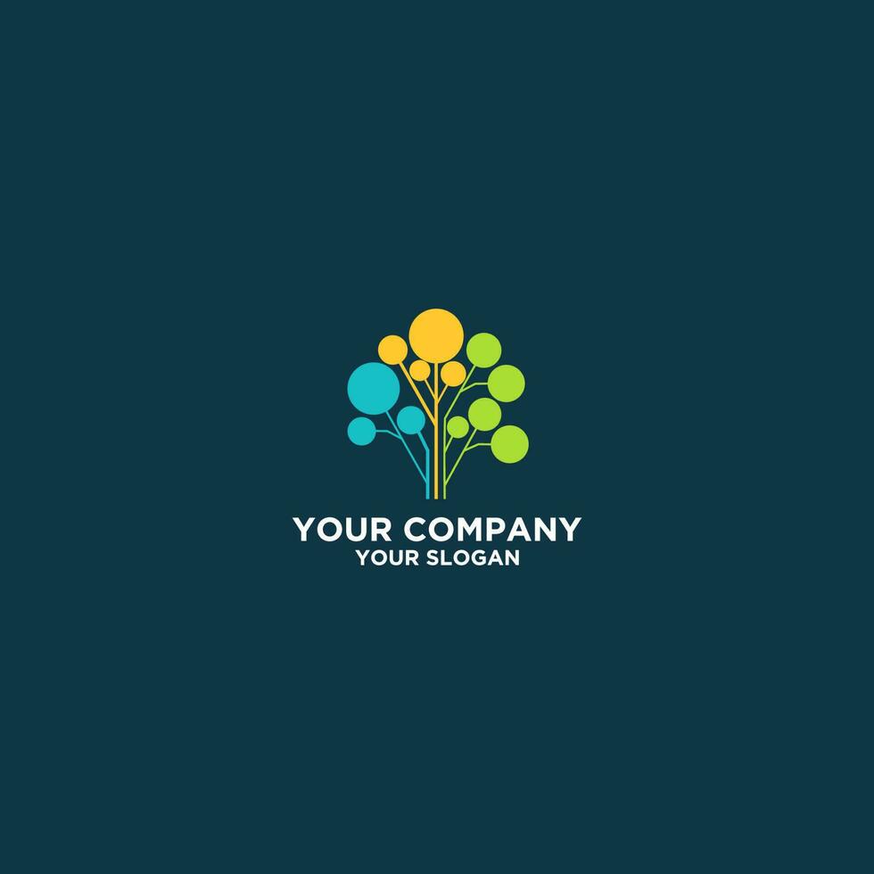 Digital Tree Logo Design Vector