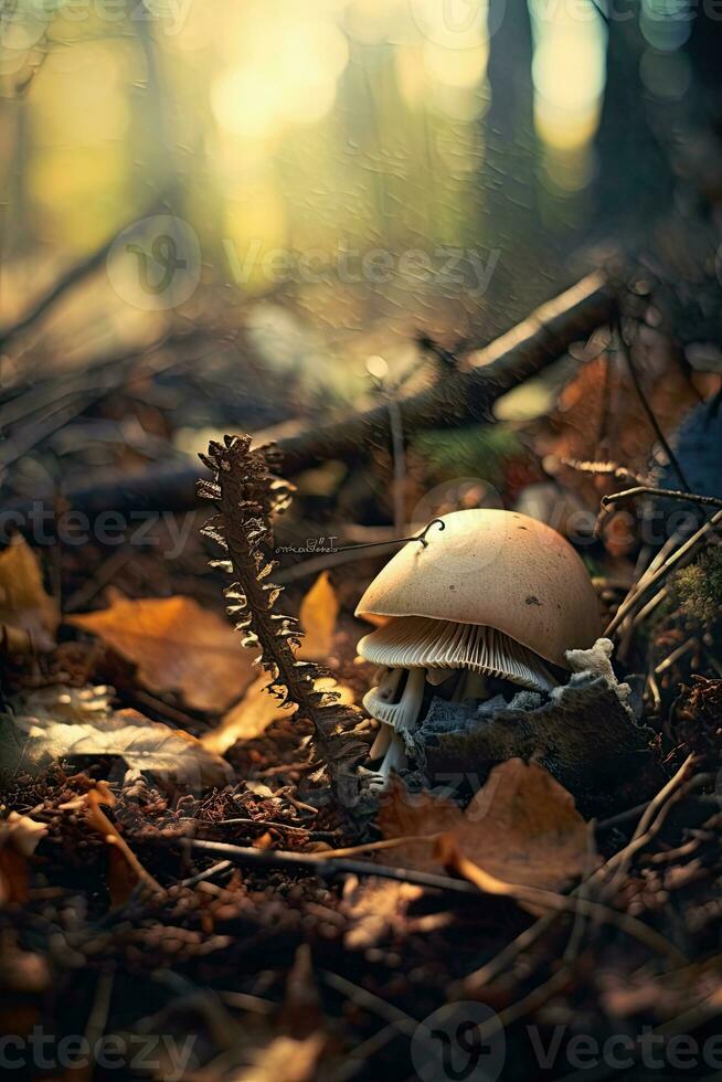 The leaves resting on my skull the grass growing between bones, AI Generated photo