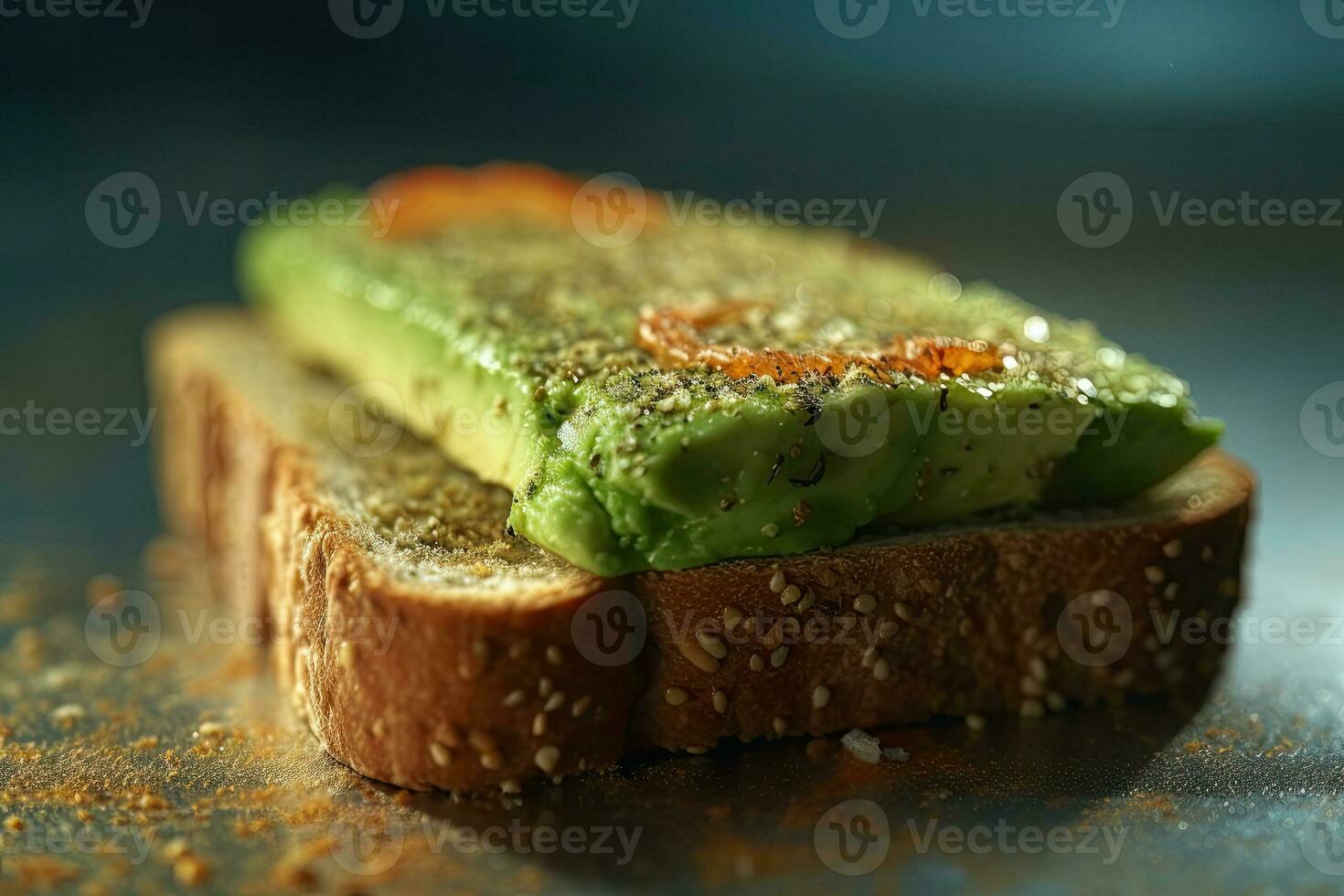 rebanado aguacate brindis con sésamo semillas en eso generativo ai foto